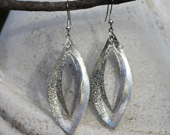 Silver Leaf Dangle Earrings, Bohemian Chandeliers