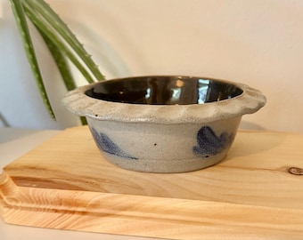 Vintage Rowe Pottery Salt Glaze-appeltaartschaal uit 1987