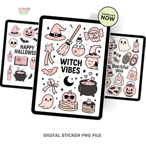 Spooky Cute Halloween Clipart Pack – Printable Pastel Stickers for Journals, Cards, and DIY Halloween Projects