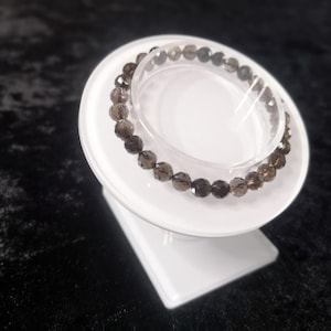 faceted bracelet made of smoky quartz brown translucent Ø 6 mm, unisex in various sizes, also in children&#39;s sizes, made in Germany