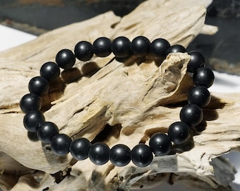 Onyx bracelet, matte/frozen, Ø 8 mm, unisex, available in various sizes - including children's sizes, made in Germany