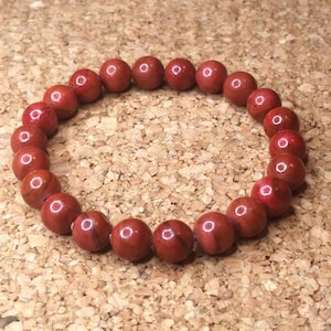 red jasper bracelet Ø 8 mm, unisex in different sizes - also children&#39;s sizes, made in Germany