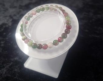 Floral jade bracelet, colorful, Ø 6 mm, great summer bracelet, unisex in various sizes - also in children's sizes, made in Germany
