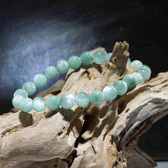 Mondstein Armband grün Ø 8mm, Unisex in verschiedenen Größen - auch in Kindergrößen, made in Germany