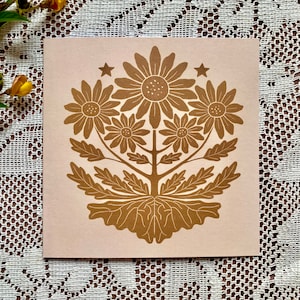 Geerdete Boho-Boho-Grußkarte mit Sonnenblumen, Wildblumen, Grußkarte und anderen Anlässen