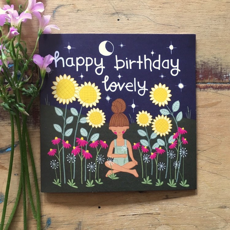 Birthday Lovely Nature Sunflower Greeting | Etsy