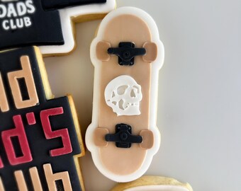 Skull skateboard cookie stamp and cutter