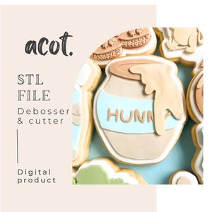 Hunny/ honey pot cookie stamp and cutter STL file