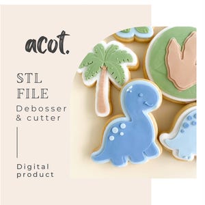 Dinosaur V2 cookie stamp and cutter STL file