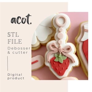 Strawberry baby toy cookie stamp and cutter STL file