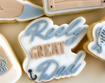 Reely great Dad cookie stamp and cutter