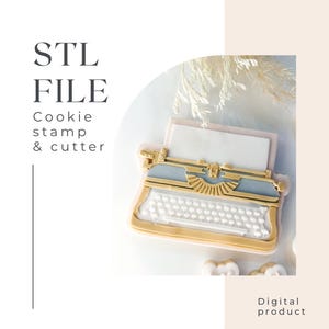 May include: STL FILE Cookie stamp & cutter for making typewriter cookies. Digital product.
