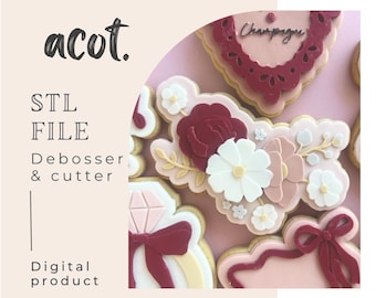 Mixed florals Präge- und Cutter STL-Datei