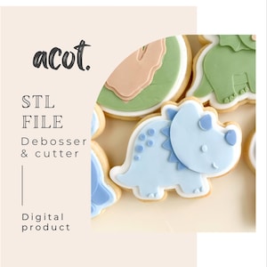 Dinosaur V1 cookie stamp and cutter STL file
