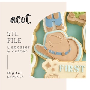 Cowboy hat cookie debosser and cutter STL file
