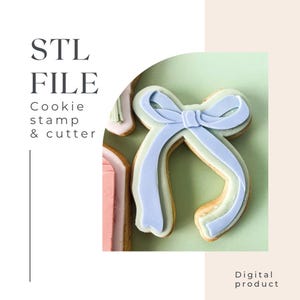 Thin bow cookie stamp & cutter STL file
