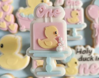 Rubber duck cake cookie stamp and cutter