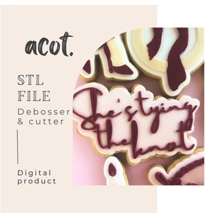 She&#39;s tying the knot cookie stamp and cutter STL file