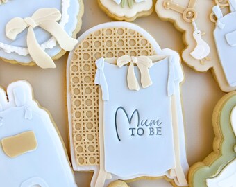Fabric drape sign with rattan arch background cookie stamp and cutter STL file
