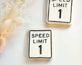 Speed limit 1 sign cookie stamp and cutter