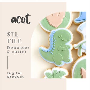 T-Rex cookie stamp and cutter STL file