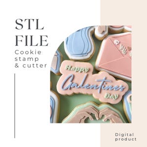 Happy GALentines day cookie stamp & cutter STL file