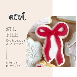 Bow V5 cookie stamp and cutter STL file