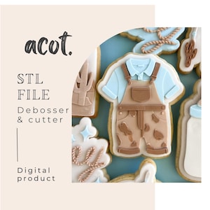 Cowboy baby outfit stamp and cutter STL file