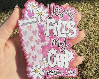 Ambientador para coche "Jesús llena mi copa" de cartulina, fragancia para coche, ambientador