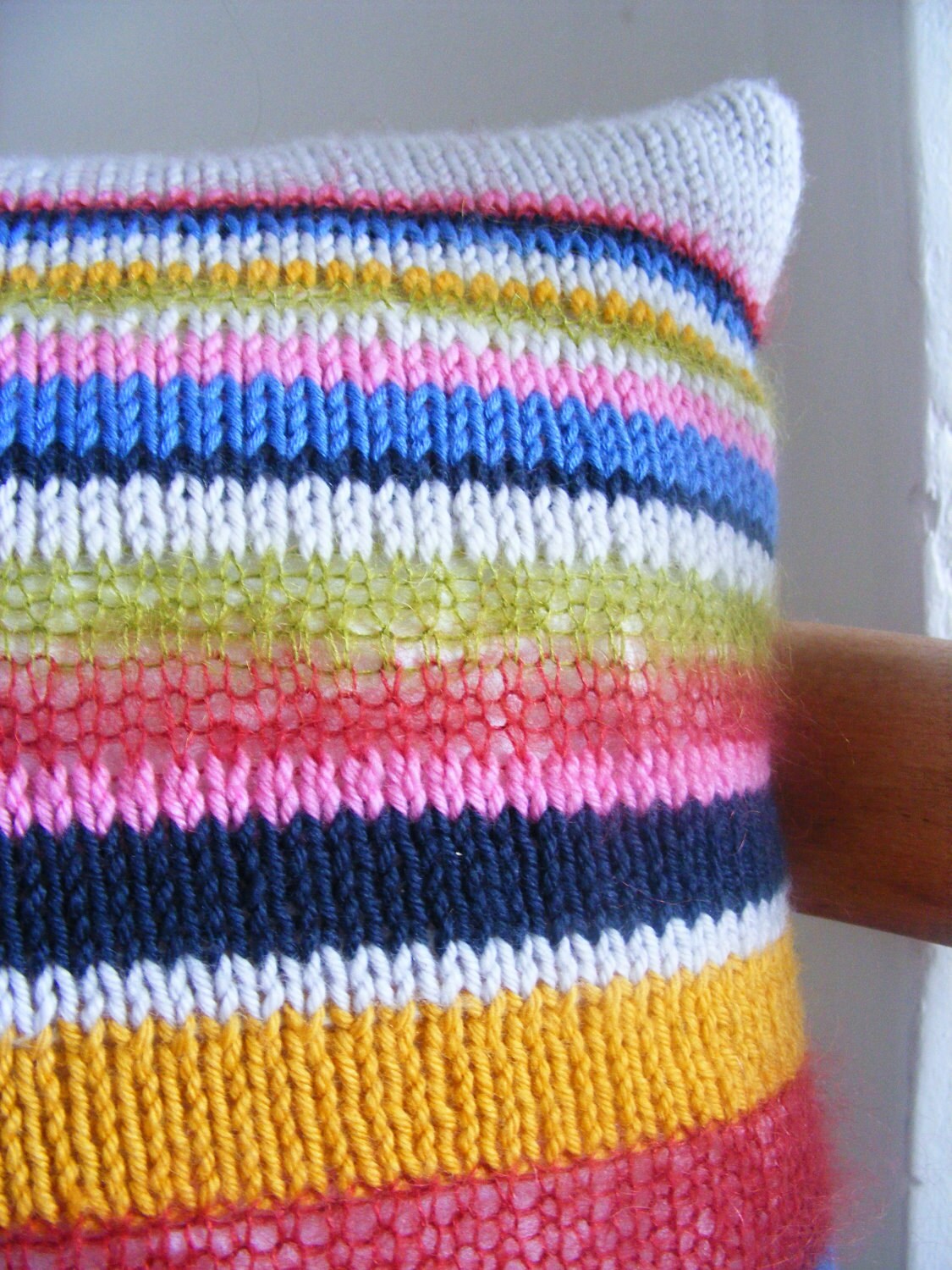 Hand Knitted Cushion Cover With Cushion Inner 11x11 Etsy UK