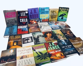 Lot of 10 Hardcover Fiction Books: General Genre Mix with Dust Jackets