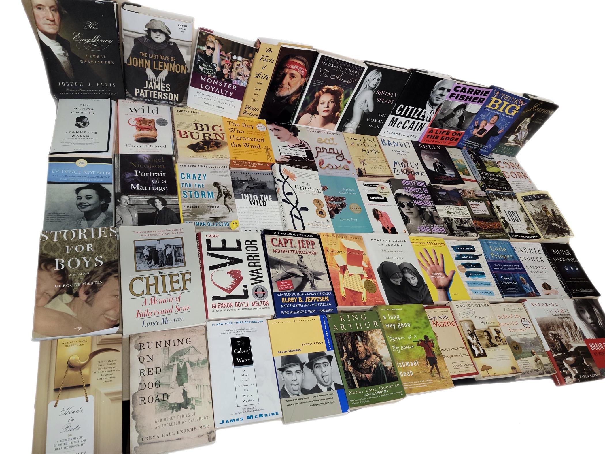Biography Memoir Book Lot: History, Sports, Celebrity, True Stories