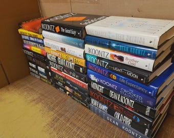 Lot of 10 Dean Koontz Hardcover Books Collection - Curated Mix w/ Dust Jackets - Thriller Horror Mystery Set - Good Condition