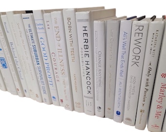 White Decorative Books by the Foot: Modern Interior Design Staging