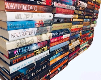 6 Lbs Hardcover Fiction Book Lot: Instant Collection with Dust Jackets