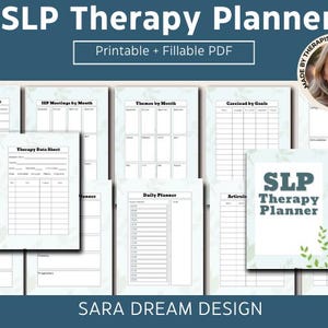 SLP セラピー プランナー - 言語聴覚療法オーガナイザー、セラピスト、学生、保護者向けの目標設定ツール - 印刷可能な PDF