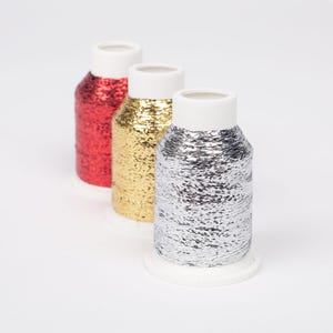 DROPS Metallic Glitter Yarn: Gold, Silver, Red Sparkle Thread (766 yds/0.4 oz.)