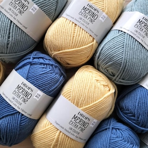 DROPS Merino Extra Fine Yarn, Superwash Merino Wool, DK Weight, Soft Breathable Yarn for Textured Knitting, Baby Safe Natural Fiber Wool