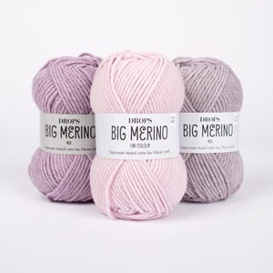 Fio DROPS Big Merino, lã Merino, fibra natural, fio que não coça para bebês, fio penteado, fio de lã macia e grossa para tricô trançado