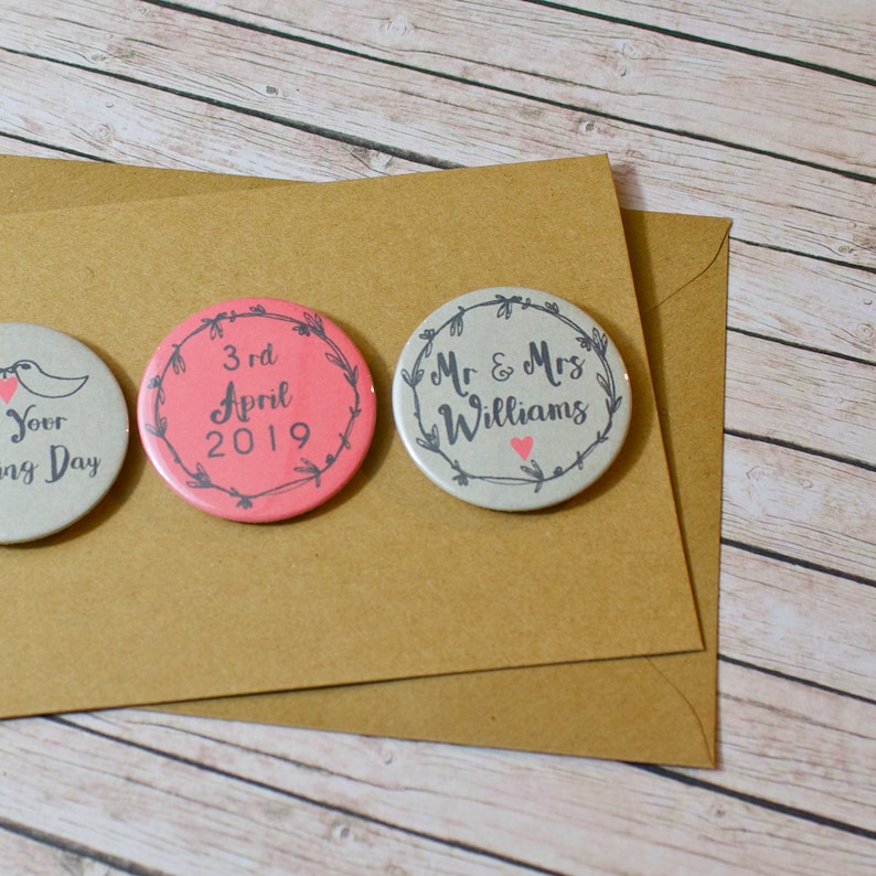 Personalised Garland Mini Magnets Wedding Card