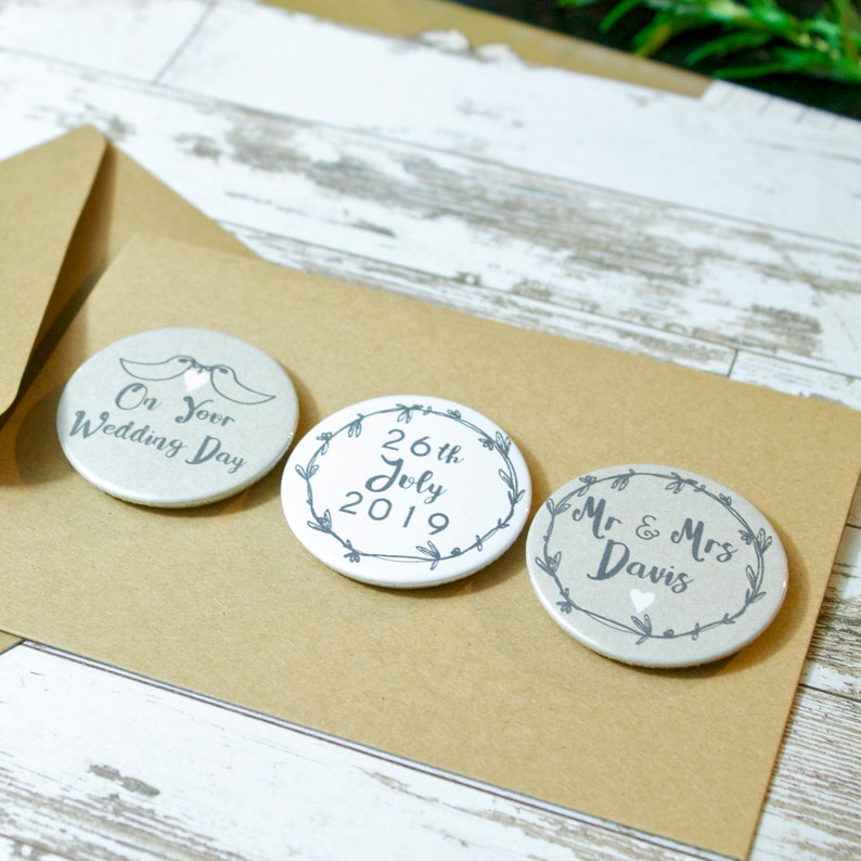 Personalised Garland Mini Magnets Wedding Card