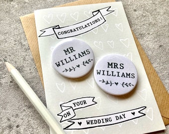 Personalised Wedding Card, mini magnets Wedding Card, Personalised Wedding Card, Mr and Mr card, Mrs and Mrs card, Mrs and Mr card