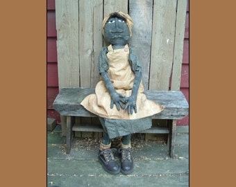 INSTANT DOWNLOAD large primitive folk art Grammy doll PDF digital epattern  305