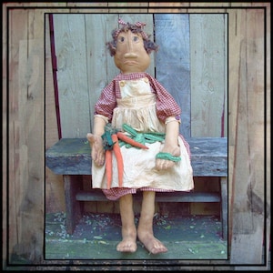 INSTANT DOWNLOAD PATTERN Primitive folk art soft sculpted feet individual fingers rag doll peas carrots Digital pattern 477