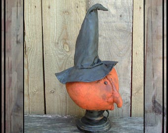 Instant download DIGITAL PDF epattern Primitive folkart soft sculpted pumpkin witch make do pattern 334