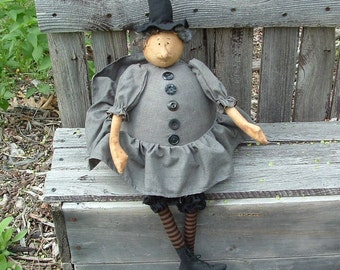 Hester Prynne Primitive Folk Art  Witch Instant dowload pattern 490P