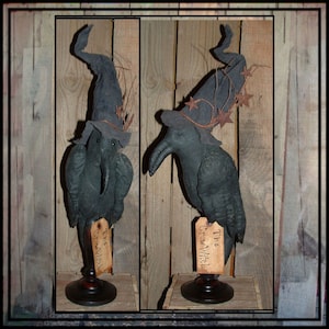 Instant download PDF digital sewing pattern Primitive folk art crow witch make do 121