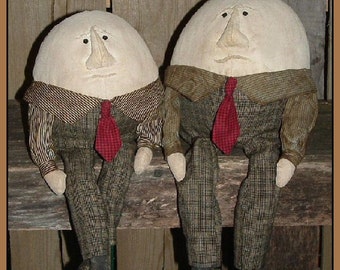 primitive folk art Humpty Dumpty 2 sizes instant download pattern 498