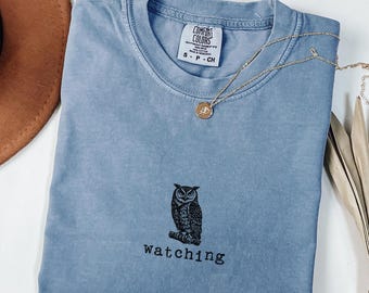 Shirt uil kijken, T-shirt Bird woordspeling, cadeau donkere humor Birder, T-shirt Weird Stuff, shirt Bird Watcher, vogelkleding, donkere academische uilliefhebber