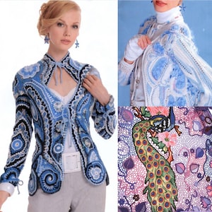 Irish Crochet 31 Patterns: Duplet Magazine Mod #542 | Irish Lace Freeform Crochet Pattern | Russian Magazine E-book